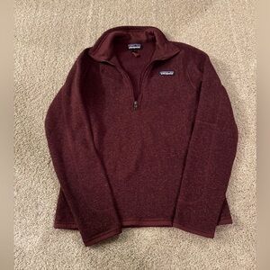 Patagonia Better Sweater 1/4 Zip Pullover Burgundy Heather Fleece Women’s Small